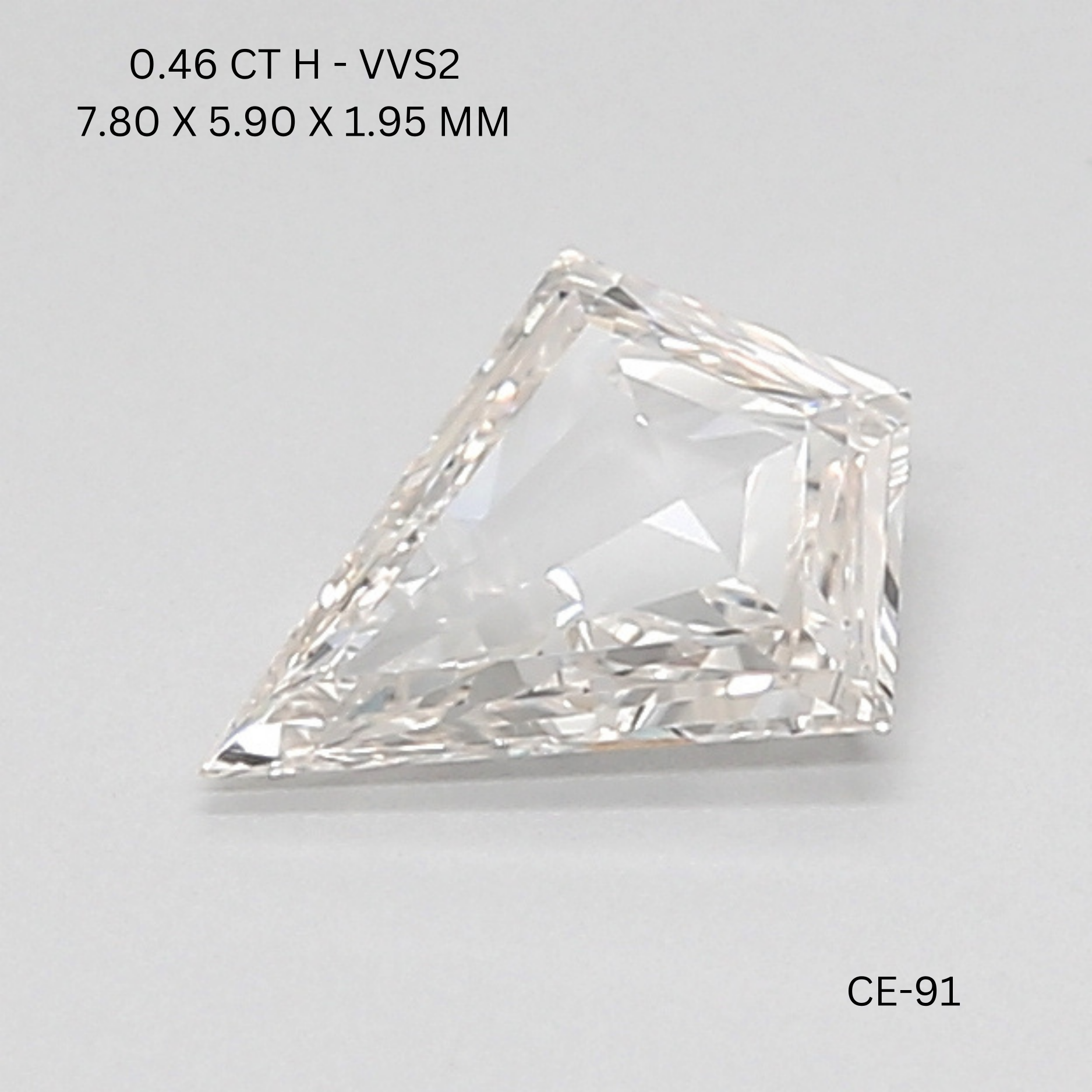 0.46 CT H VVS2 KITE diamond Fancy Shape
