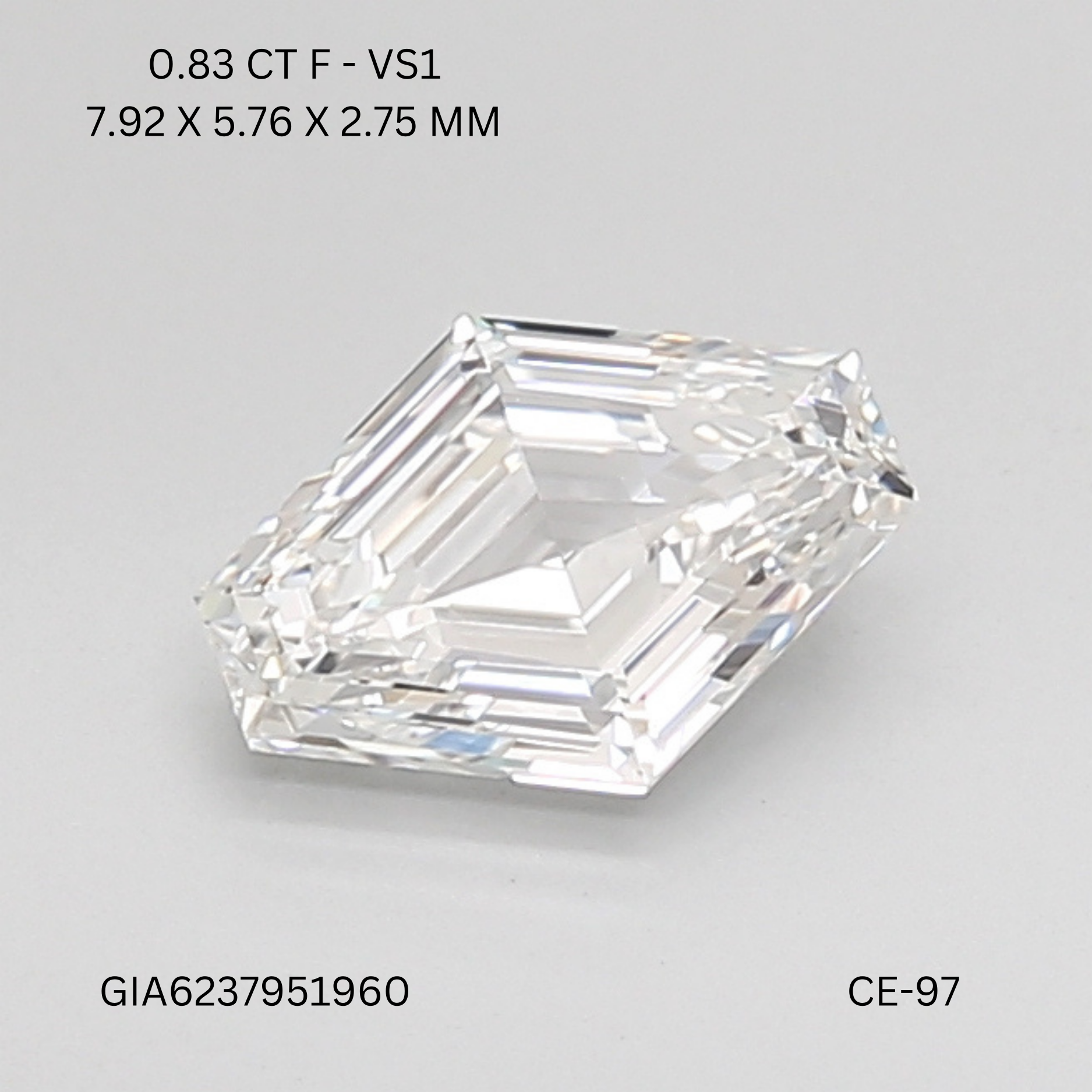 0.83 CT G VVS2 LOZENGE diamond Fancy Shape