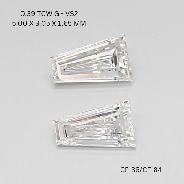 0.39 CT G VS2 TAPER diamond Pairs Inventory