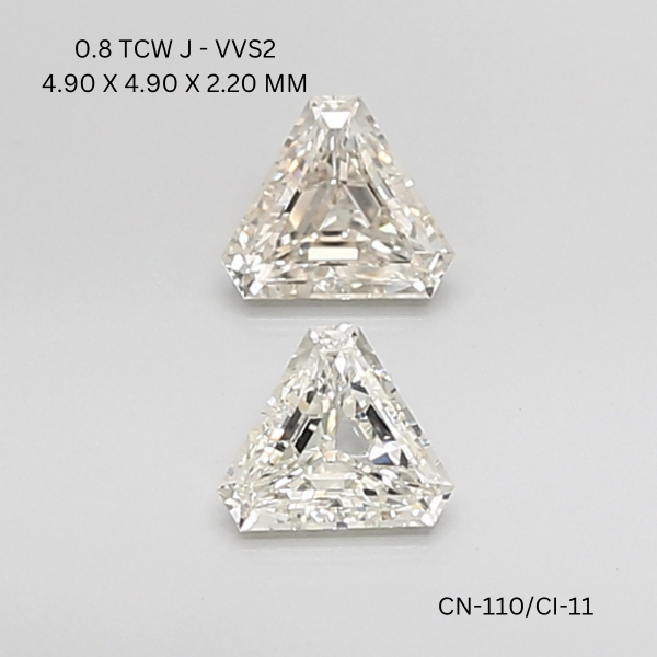 0.8 CT J VVS2 TRIANGULAR diamond Pairs Inventory