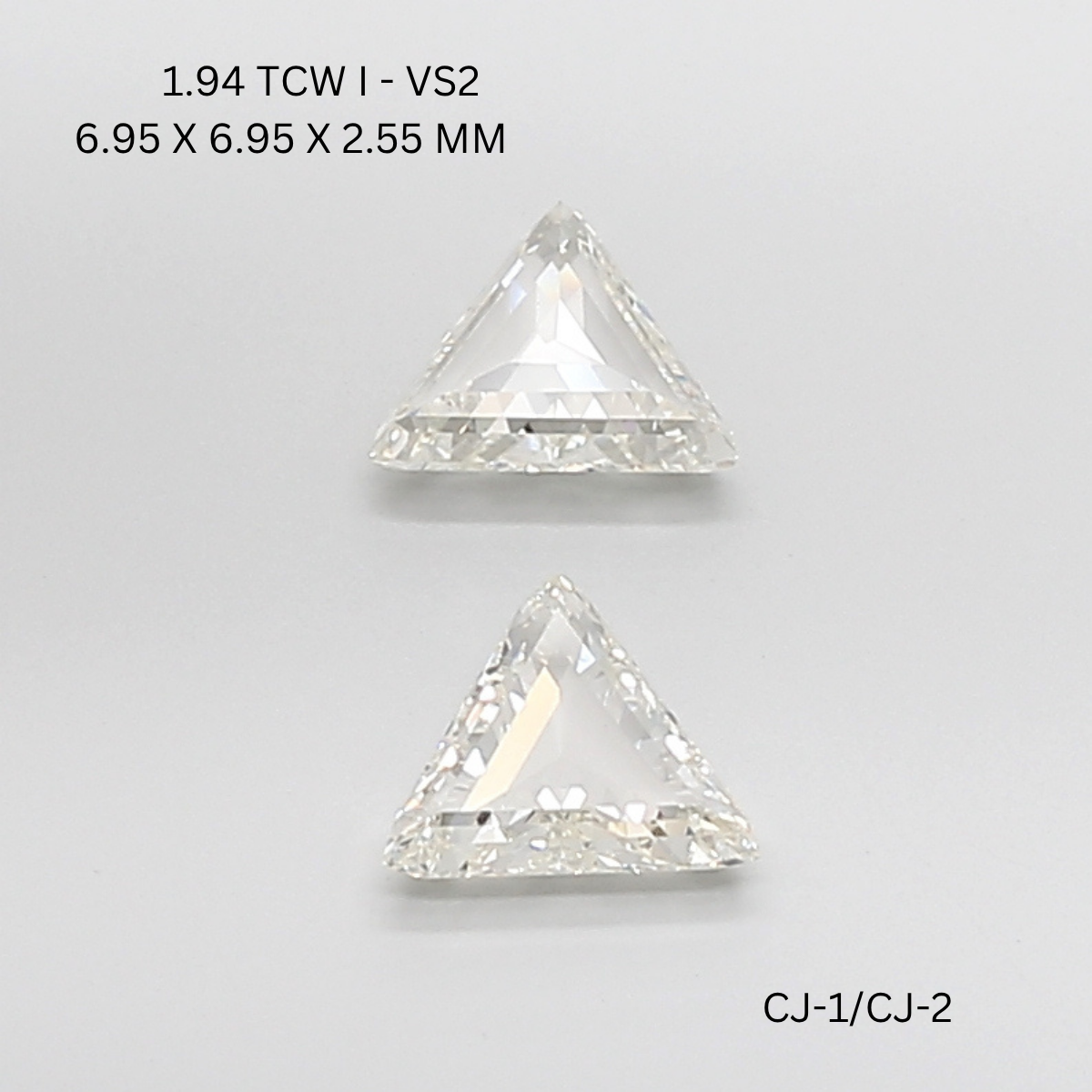 1.94 CT I VS2 TRIANGULAR diamond Pairs Inventory