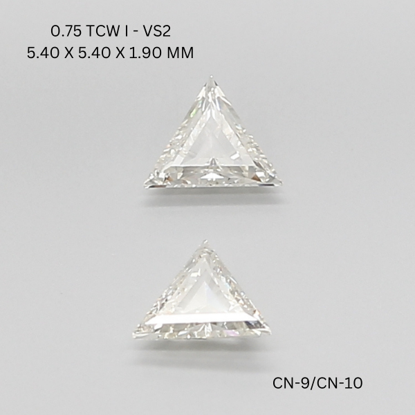 0.75 CT I VS2 TRIANGULAR diamond Pairs Inventory