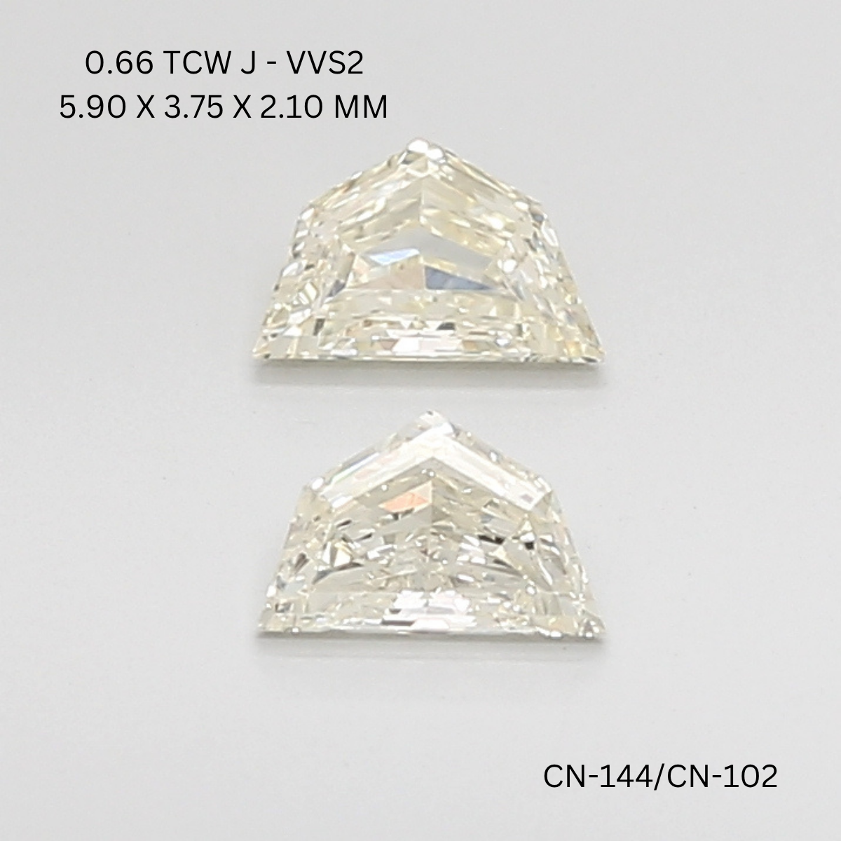 0.66 CT J VVS2 CADILLAC diamond Pairs Inventory