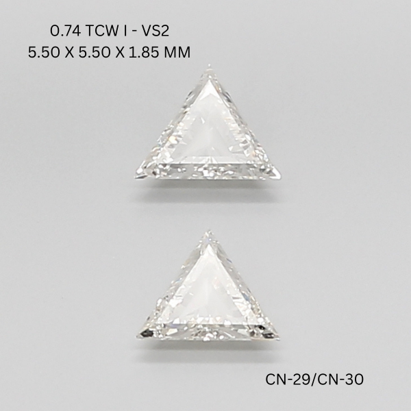 0.74 CT I VS2 TRIANGULAR diamond Pairs Inventory