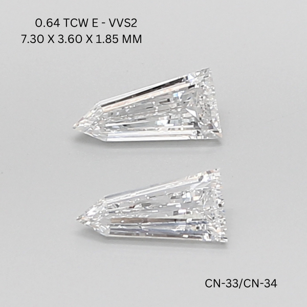 0.64 CT E VVS2 BULLETS diamond Pairs Inventory