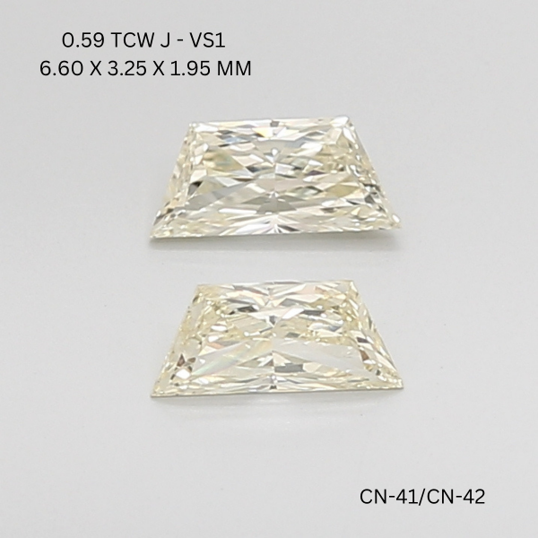 0.58 CT J VS1 TRAPEZOID diamond Pairs Inventory