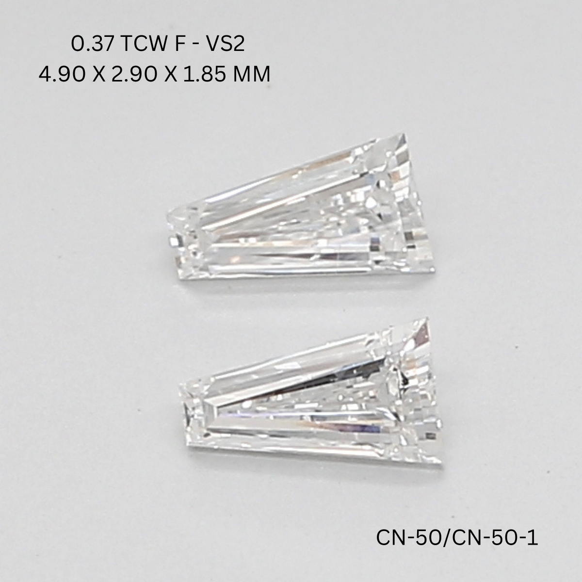 0.37 CT F VS2 TAPER diamond Pairs Inventory