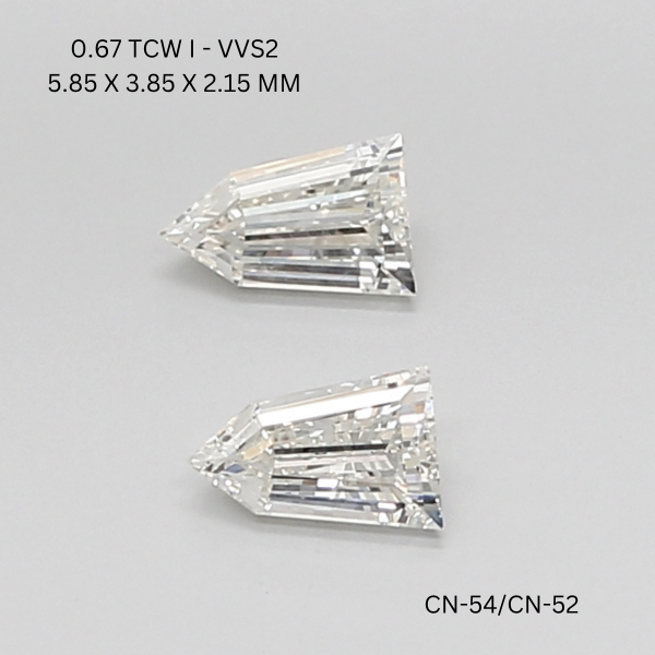 0.67 CT I VVS2 BULLETS diamond Pairs Inventory