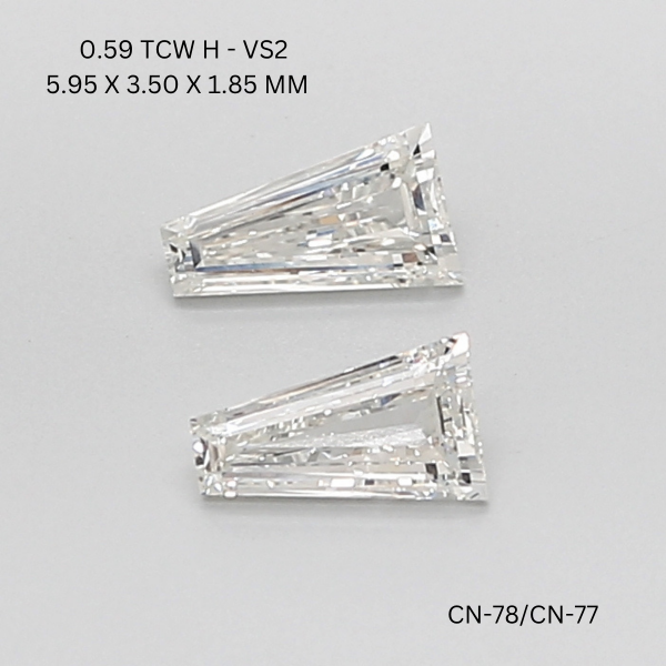 0.59 CT H VS2 TAPER diamond Pairs Inventory
