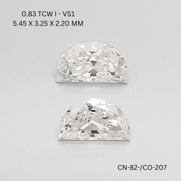 0.54 CT I VS1 HALF MOON diamond Pairs Inventory
