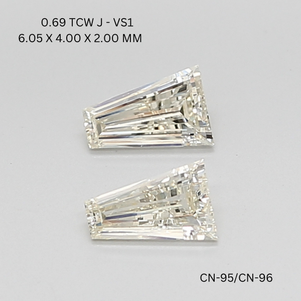 0.69 CT J VS1 TRAPEZOID diamond Pairs Inventory