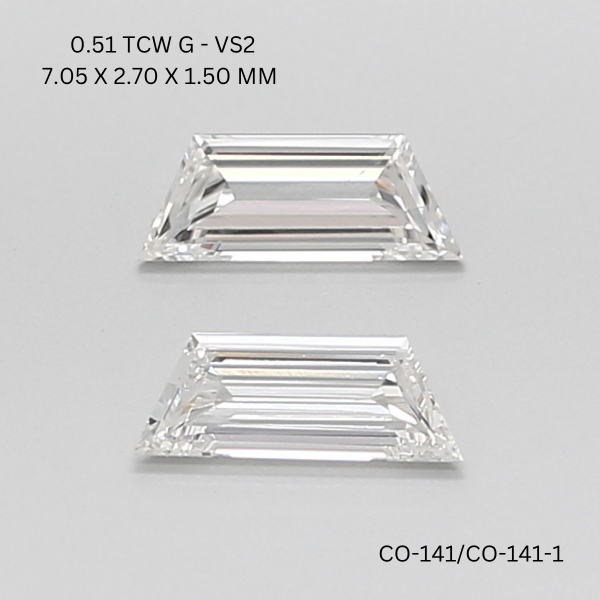 0.51 CT G VS2 TRAPEZOID diamond Pairs Inventory