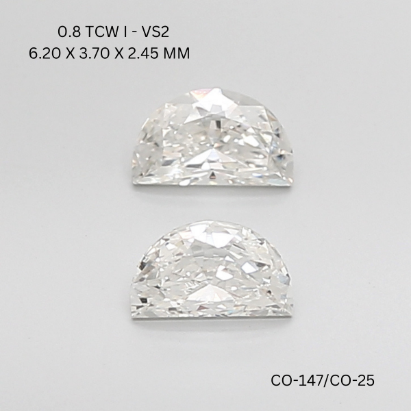 0.8 CT I VS2 HALF MOON diamond Pairs Inventory