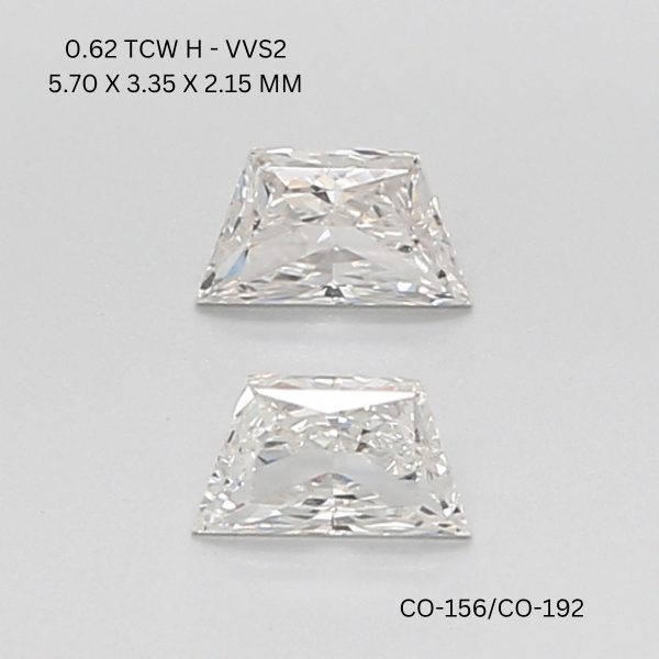 0.62 CT H VVS2 TRAPEZOID diamond Pairs Inventory