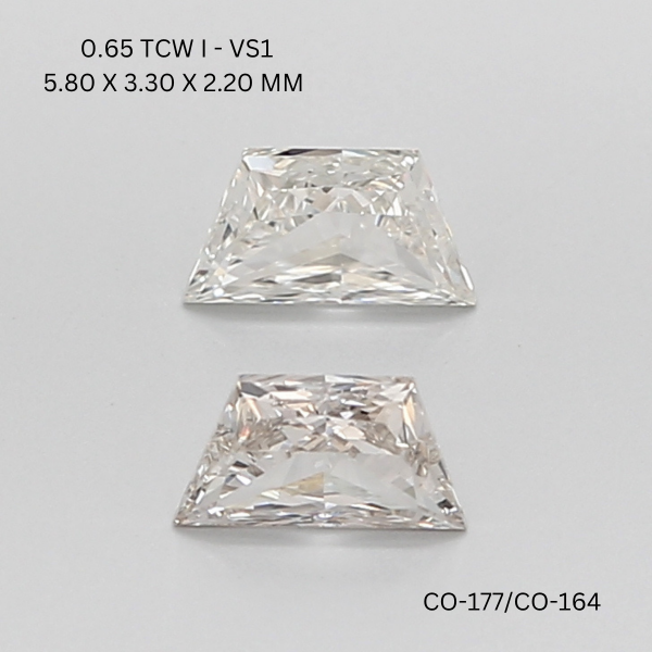 0.65 CT I VS1 TRAPEZOID diamond Pairs Inventory