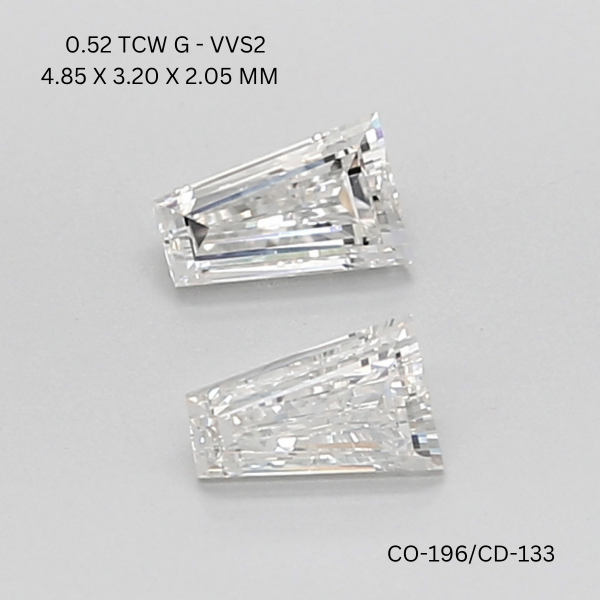0.52 CT G VVS2 TAPER diamond Pairs Inventory