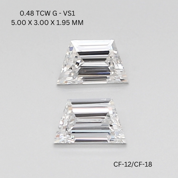0.46 CT F VS2 TAPER diamond Pairs Inventory