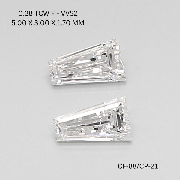 0.38 CT F VVS2 TAPER diamond Pairs Inventory