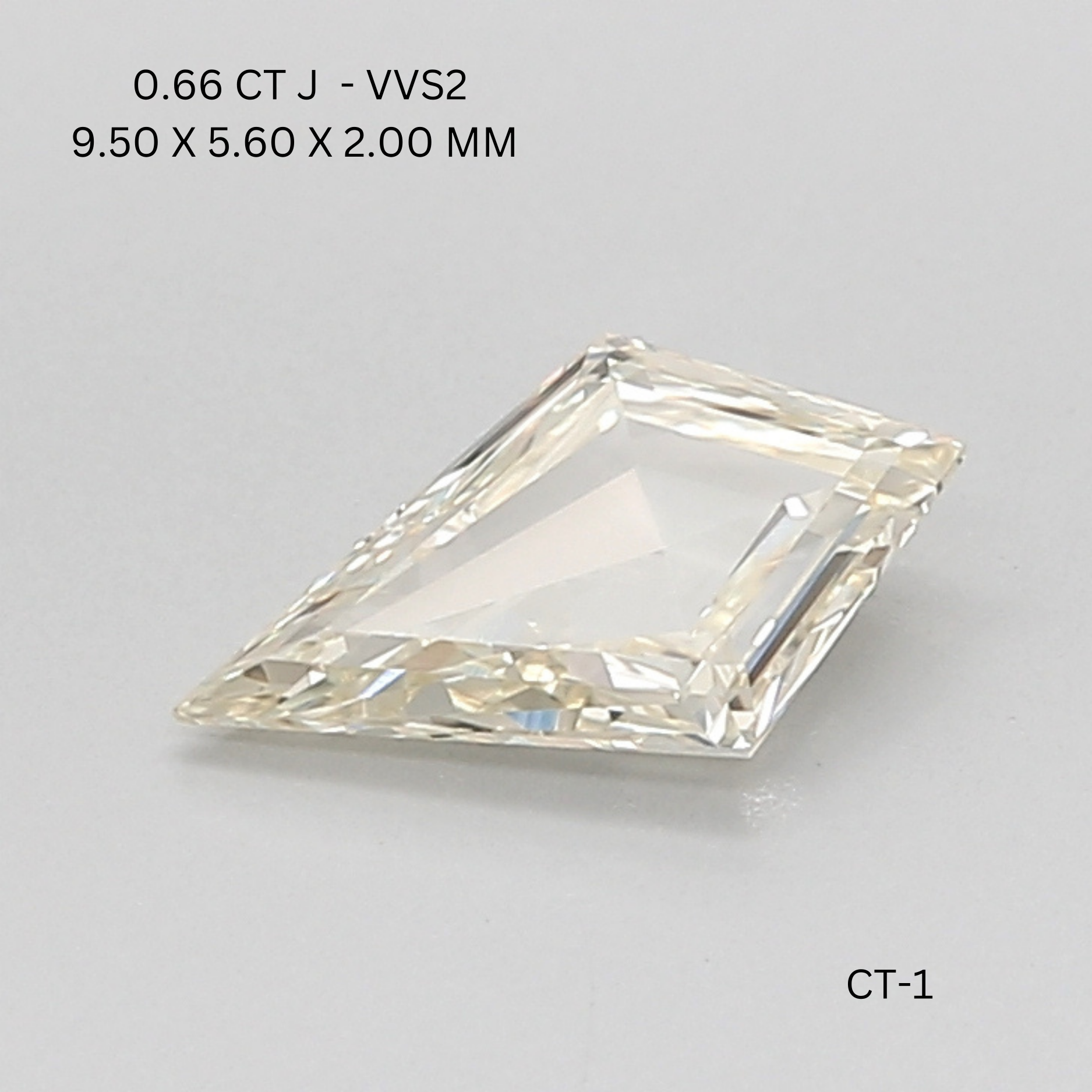 0.66 CT J VVS2 KITE diamond Fancy Shape