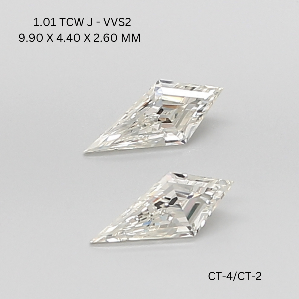 1.01 CT J VVS2 KITE diamond Pairs Inventory