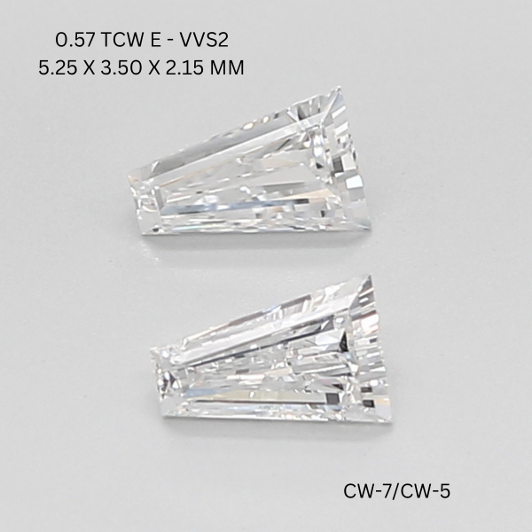 0.57 CT E VVS2 TAPER diamond Pairs Inventory