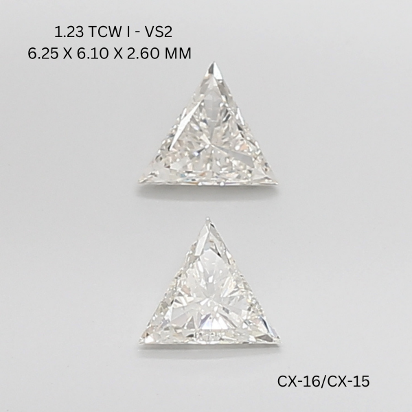 1.23 CT I VS2 TRIANGULAR diamond Pairs Inventory