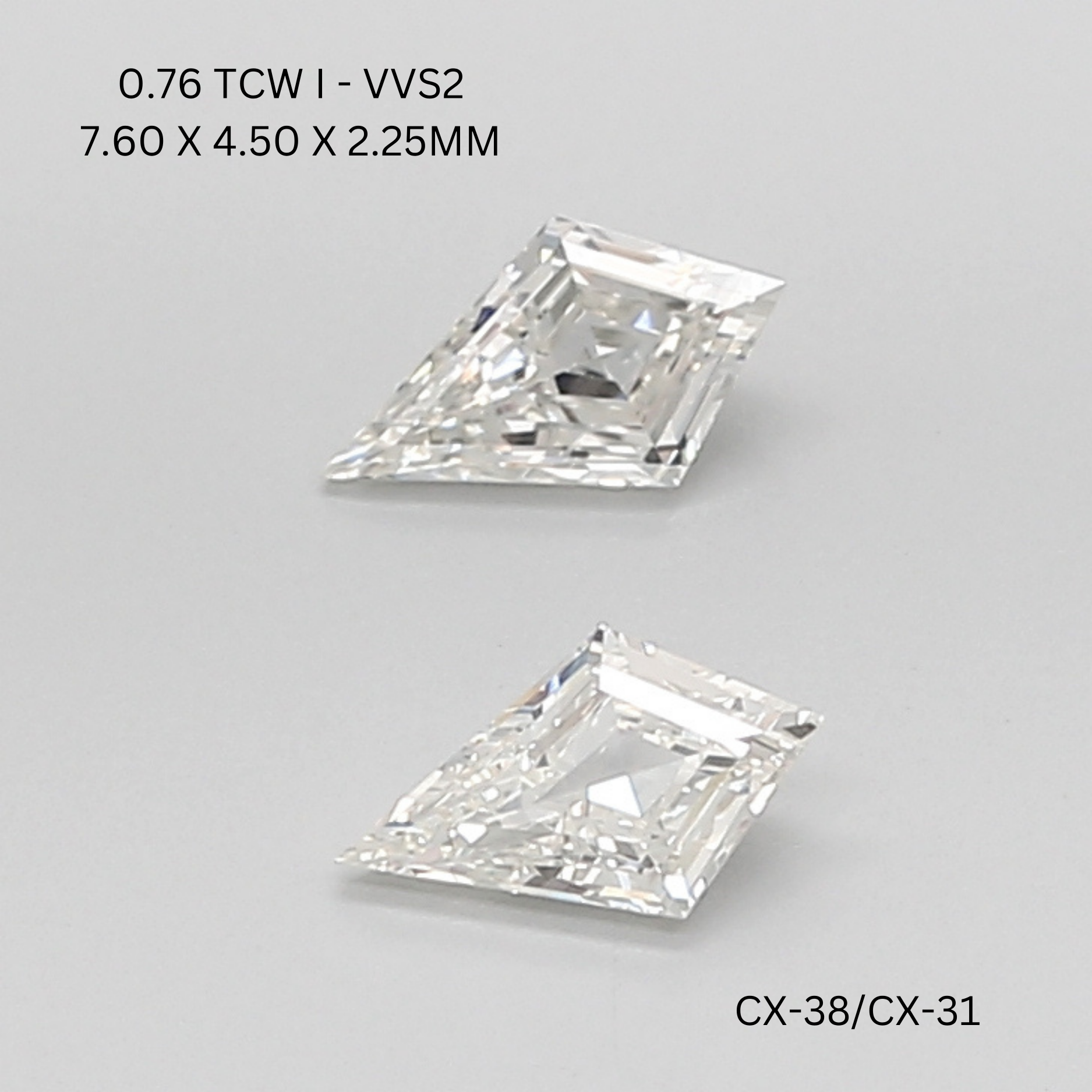 0.76 CT I VVS2 KITE diamond Pairs Inventory