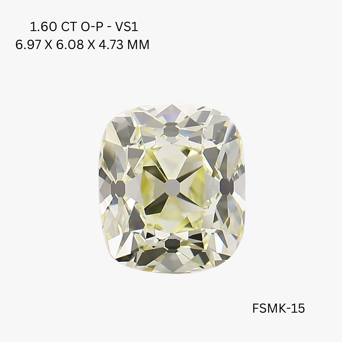 1.60 CT O-P VS1 CUSHION diamond Fancy Shape
