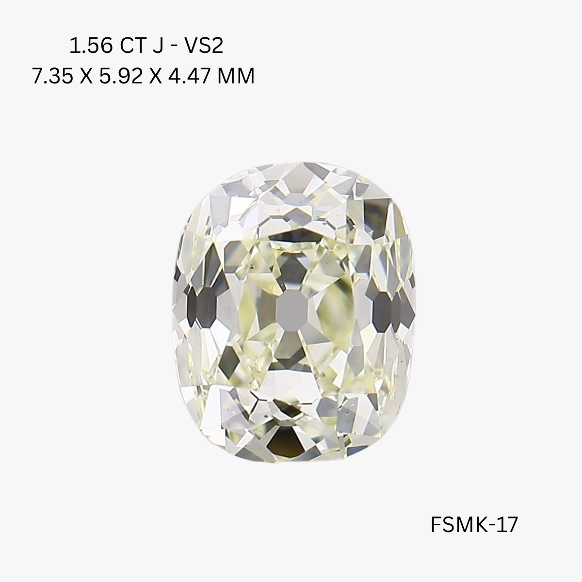 1.56 CT J VS2 CUSHION diamond Fancy Shape