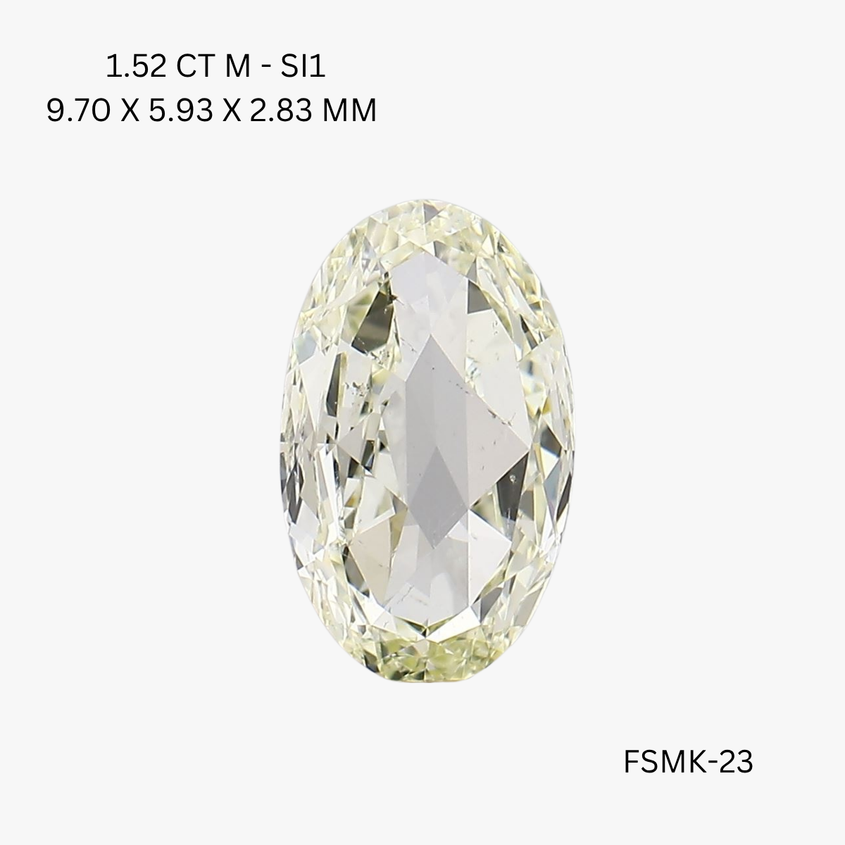 1.52 CT M SI1 OVAL diamond Fancy Shape