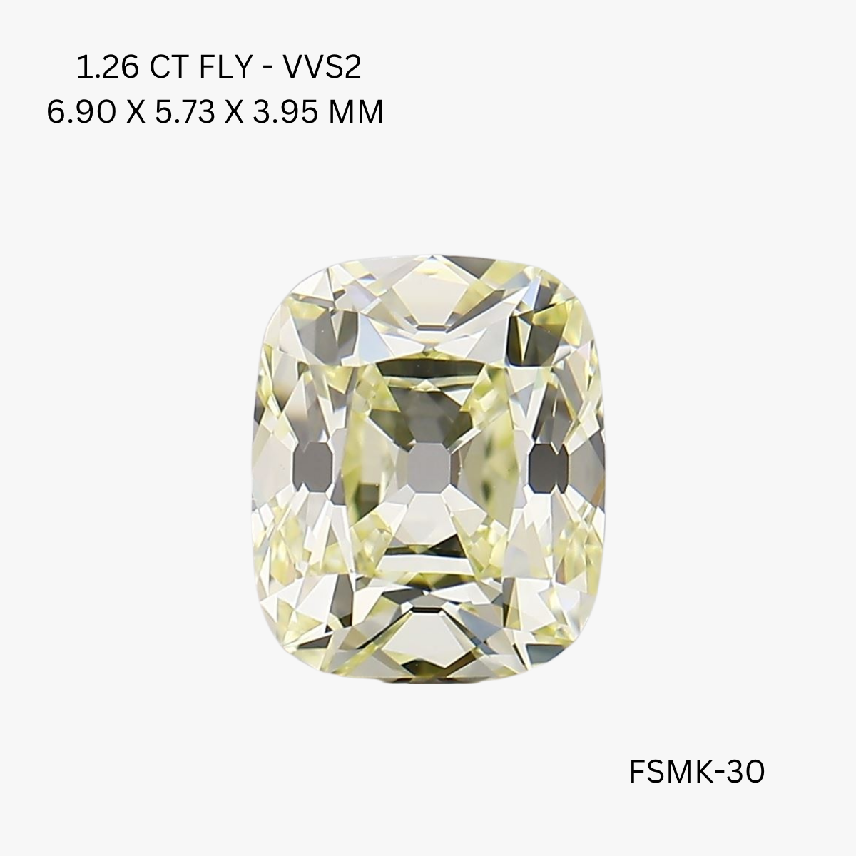 1.26 CT FLY VVS2 CUSHION diamond Fancy Shape