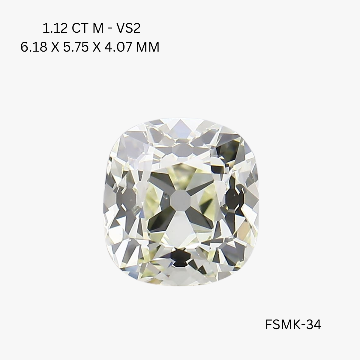 1.12 CT M VS2 CUSHION diamond Fancy Shape