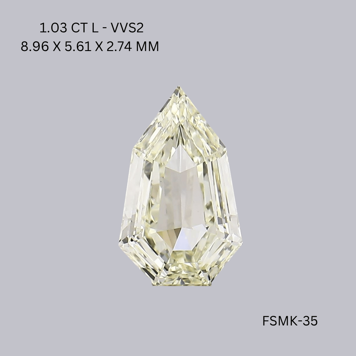 1.03 CT L VVS2 SHIELD diamond Fancy Shape
