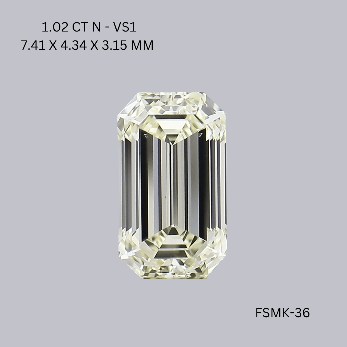 1.02 CT N VS1 EMERALD diamond Fancy Shape
