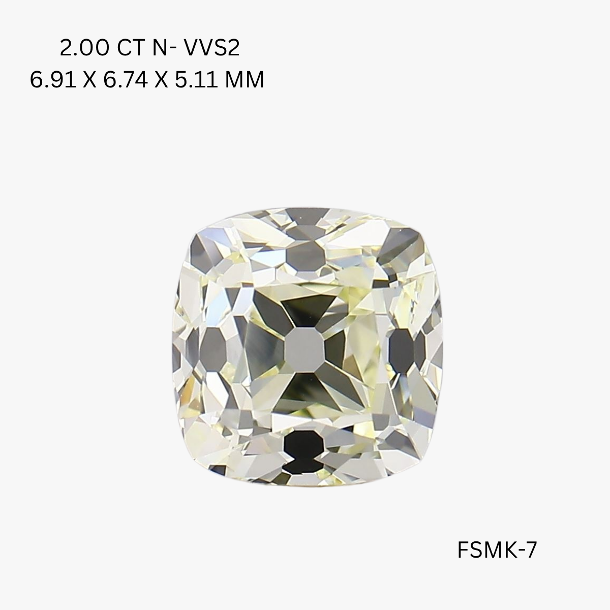 2.00 CT N VVS2 CUSHION diamond Fancy Shape