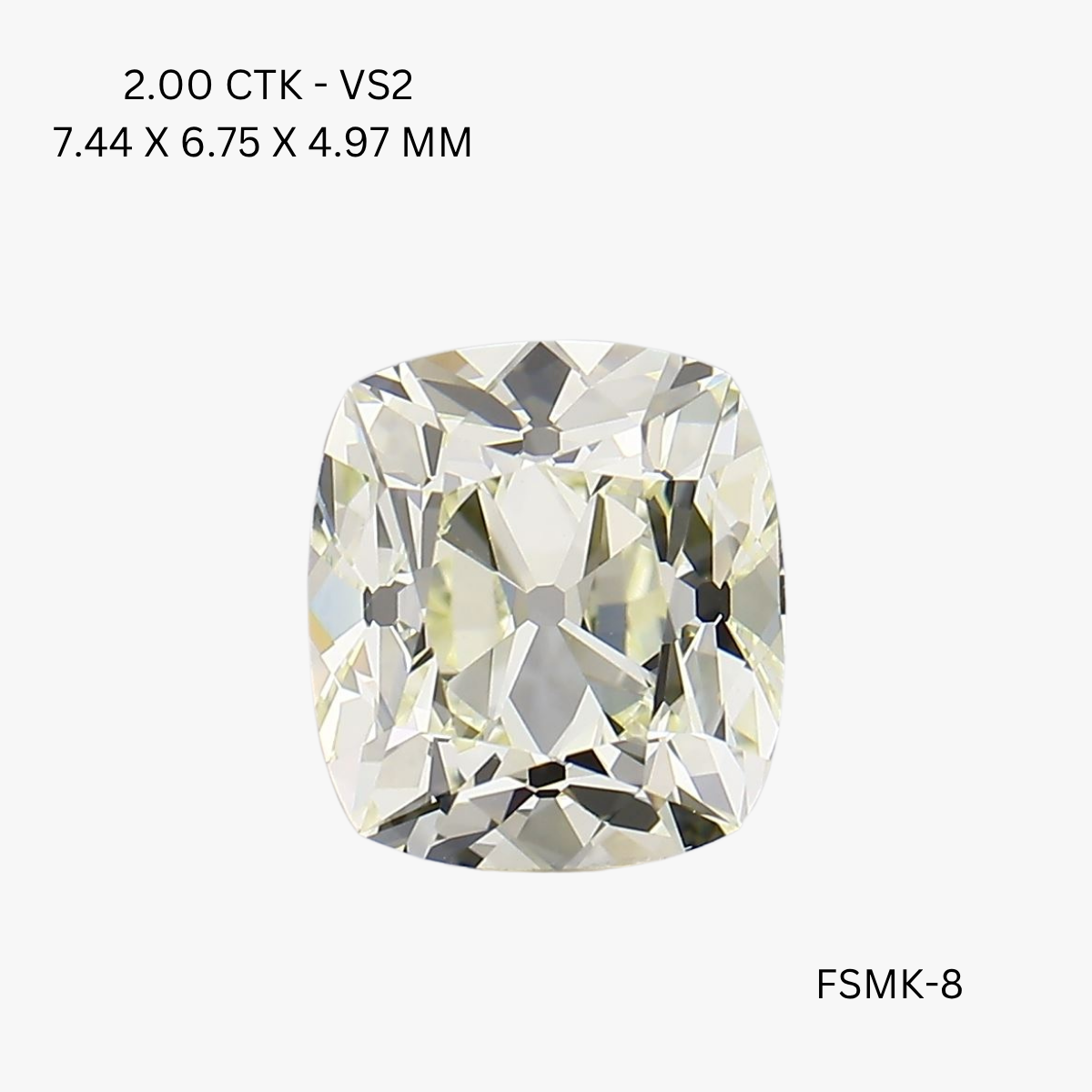 2.00 CT K VS2 CUSHION diamond Fancy Shape