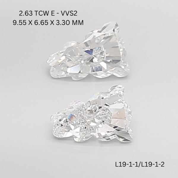 2.63 CT E VVS2 TEDDY diamond Pairs Inventory