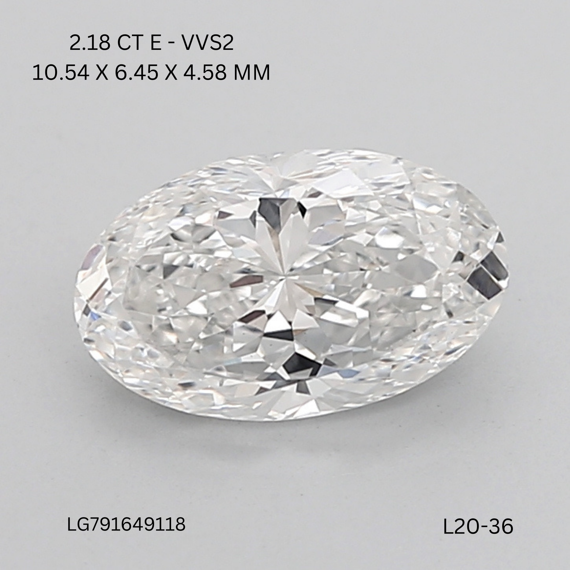 2.18 CT E VVS2 OVAL diamond Fancy Shape