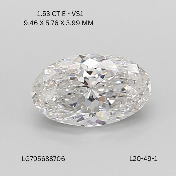 1.53 CT E VS1 OVAL diamond Fancy Shape