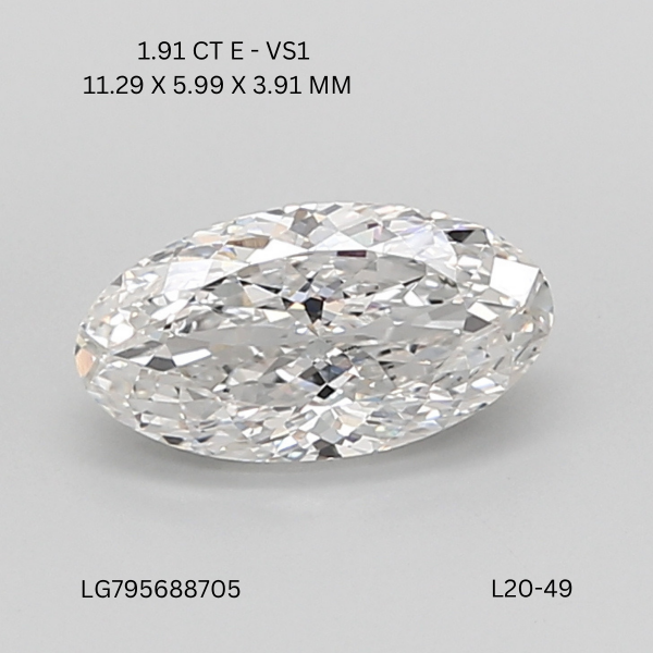 1.91 CT E VS1 OVAL diamond Fancy Shape