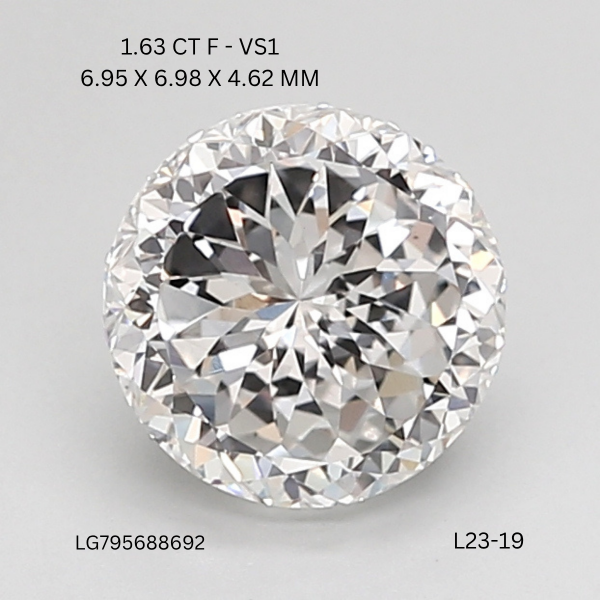 1.63 CT F VS1 ROUND diamond Fancy Shape