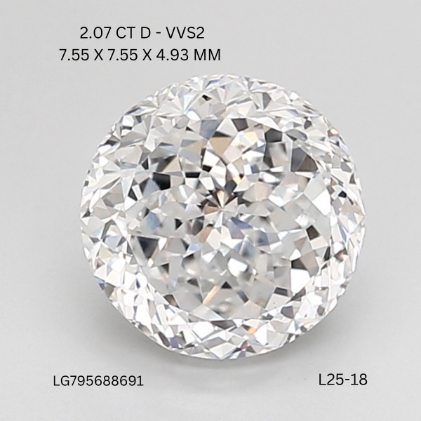 2.07 CT D VVS2 ROUND diamond Fancy Shape