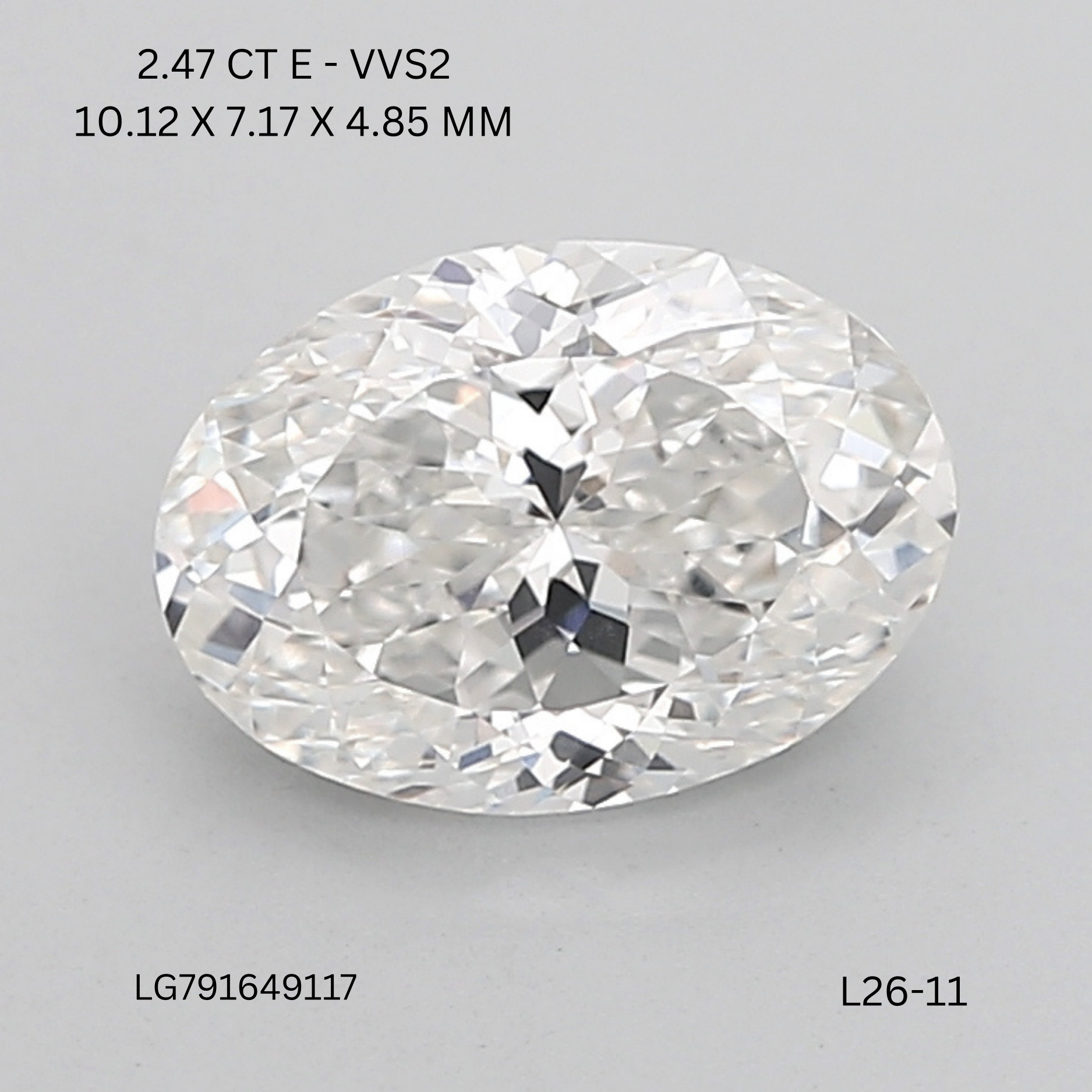 2.47 CT E VVS2 OVAL diamond Fancy Shape