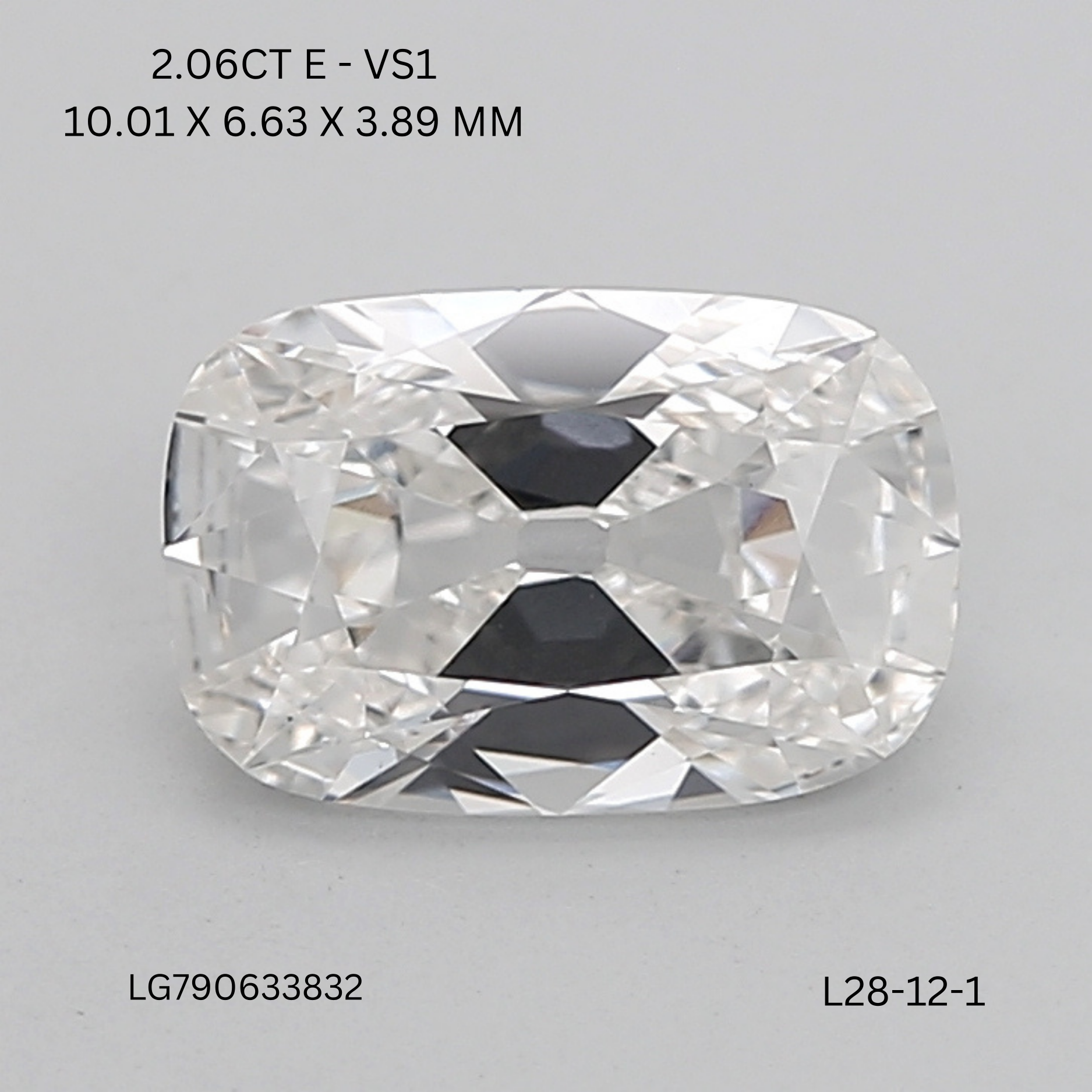 2.06 CT E VS1 CUSHION diamond Fancy Shape