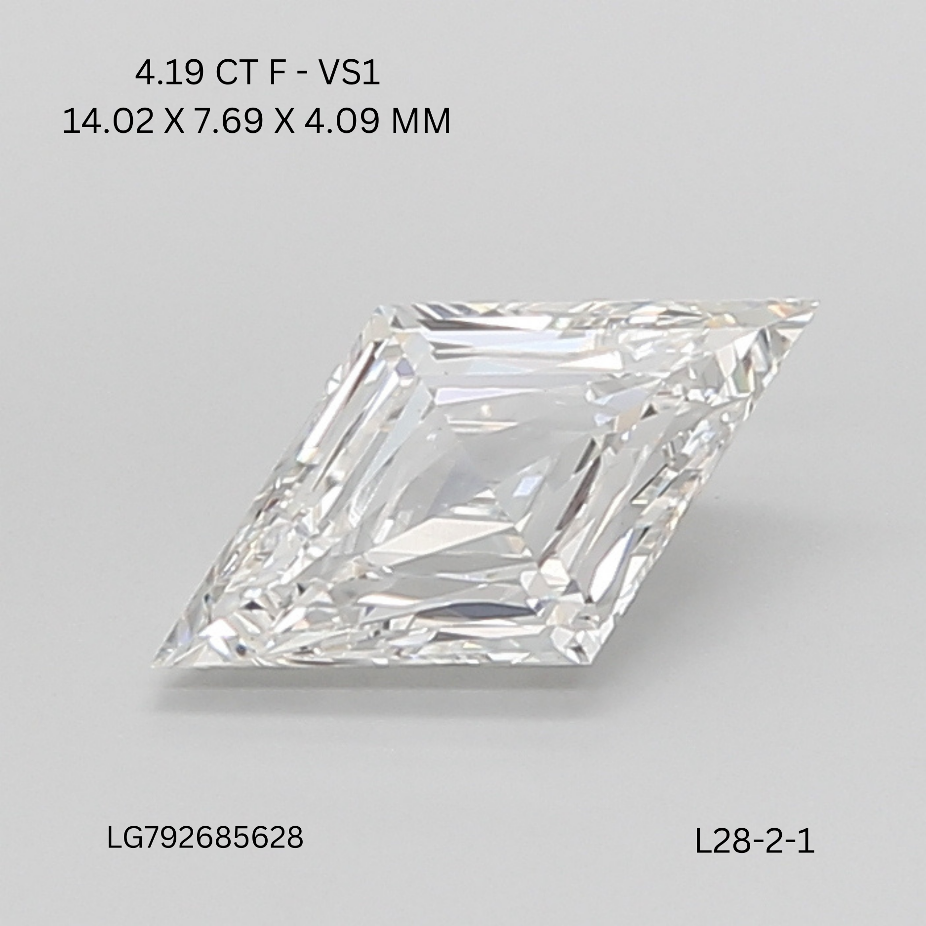 2.14 CT F VS1 LOZENGE diamond Fancy Shape