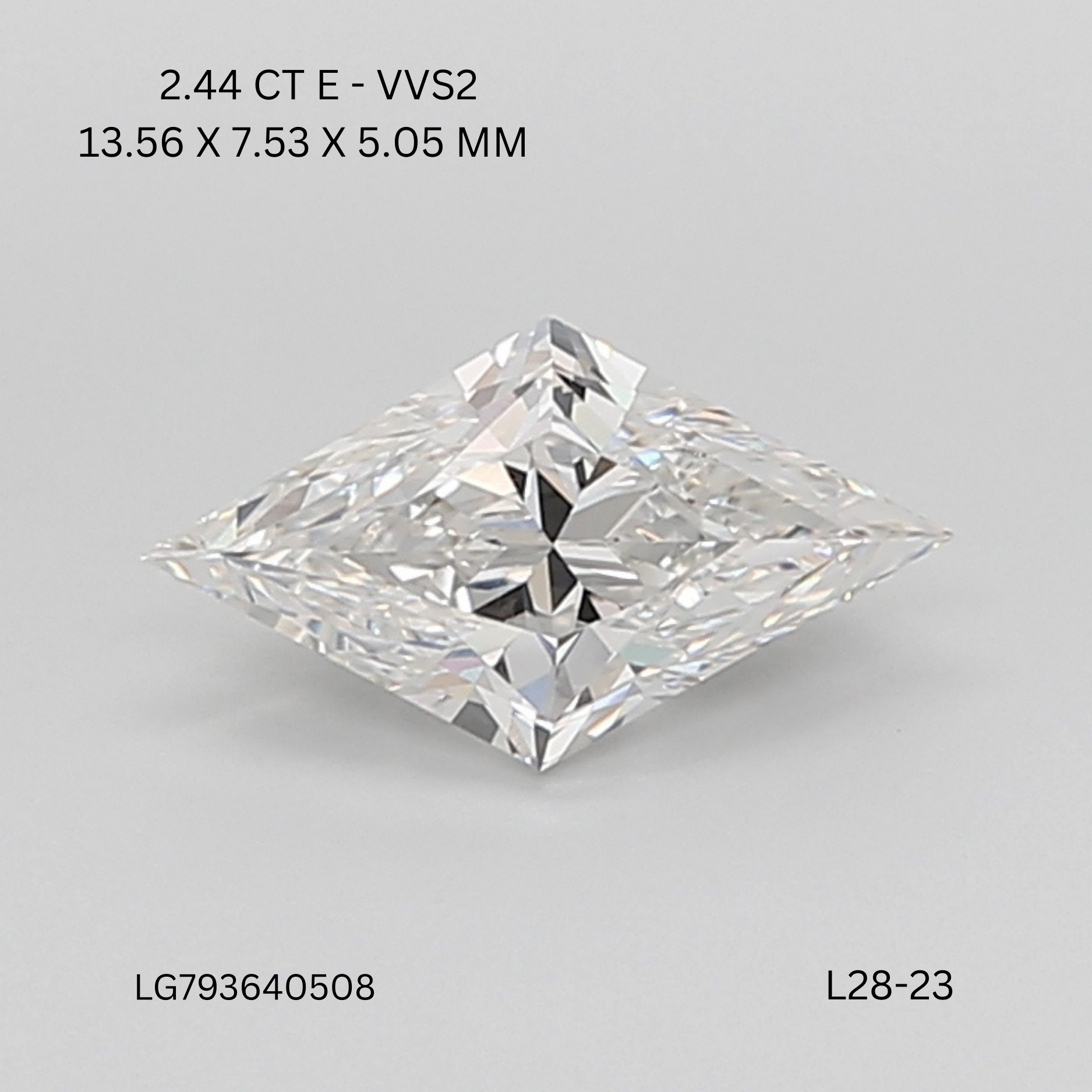 2.44 CT E VVS2 LOZENGE diamond Fancy Shape