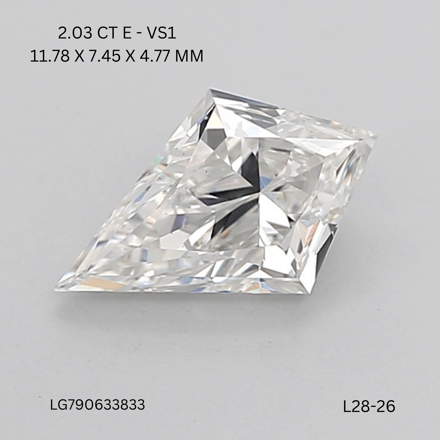 2.03 CT E VS1 KITE diamond Fancy Shape