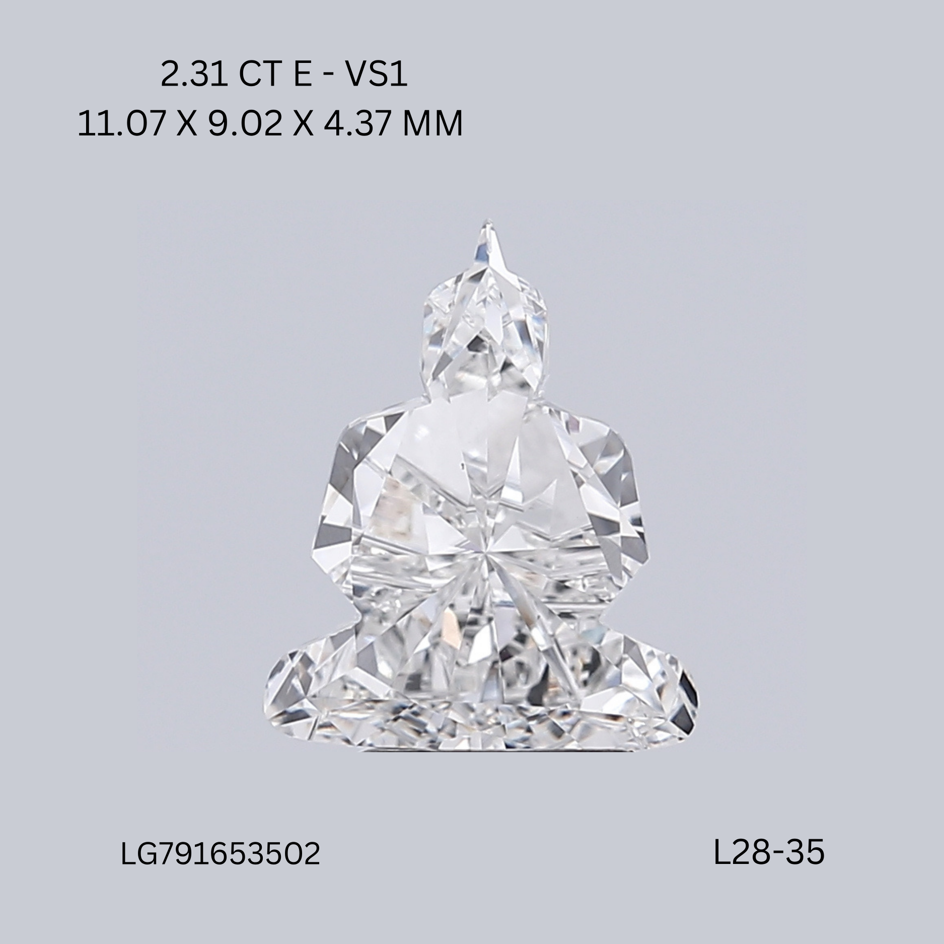 2.31 CT E VS1 TRILLIANT diamond Fancy Shape