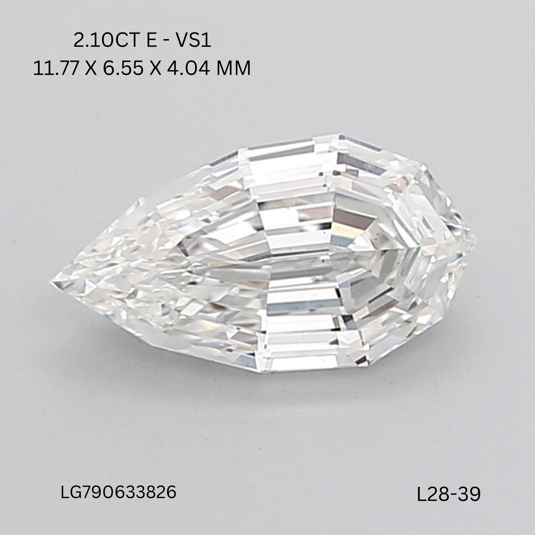 2.10 CT E VS1 PEAR diamond Fancy Shape