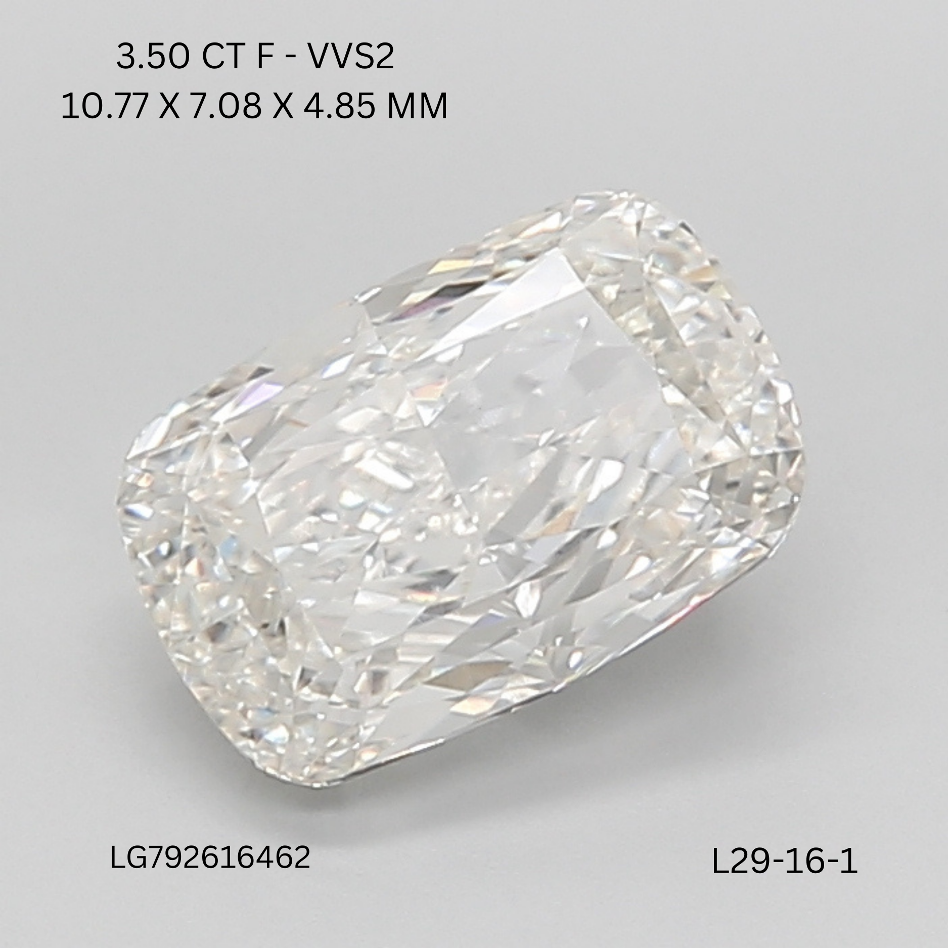 3.50 CT F VVS2 CUSHION diamond Fancy Shape